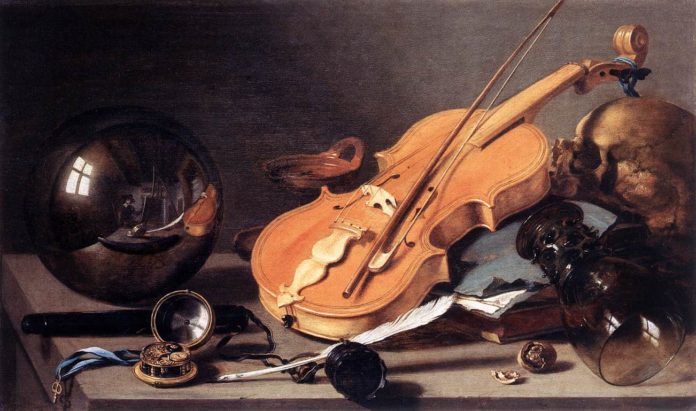 静物与小提琴和玻璃球_still life with violin and glass ball-彼特