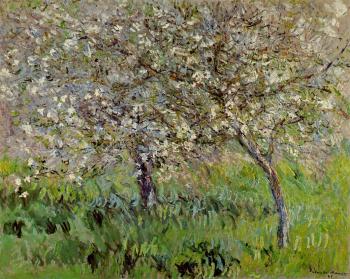 吉维尼的苹果树正在开花_Apple Trees in Bloom at Giverny-克劳德·莫奈