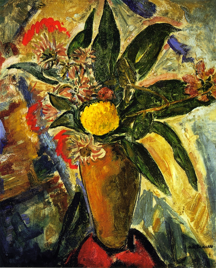有花瓶和鲜花的静物，立体主义静物画-阿尔弗雷德·亨利·毛雷尔